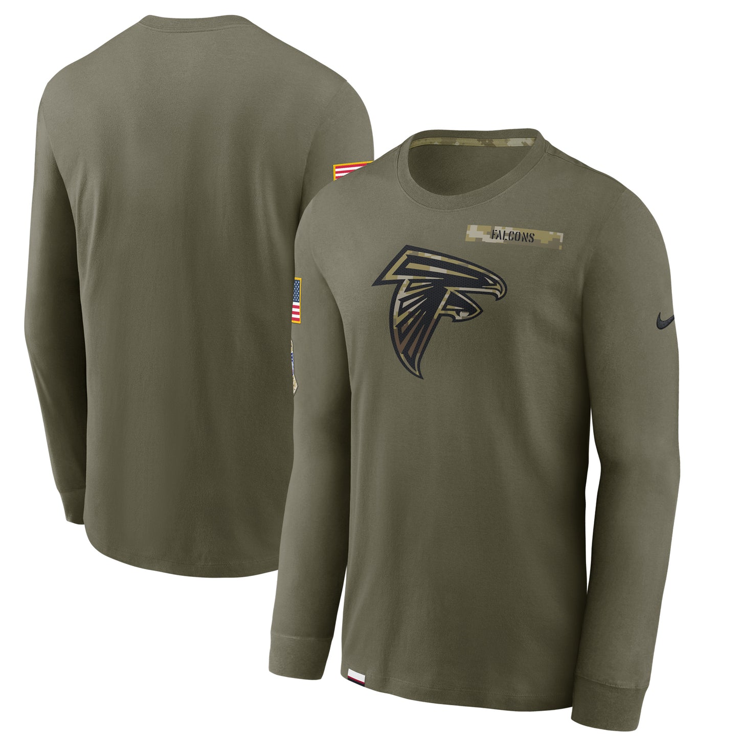 Men's Nike Olive Atlanta Falcons Salute To Service Performance Long Sleeve T-Shirt