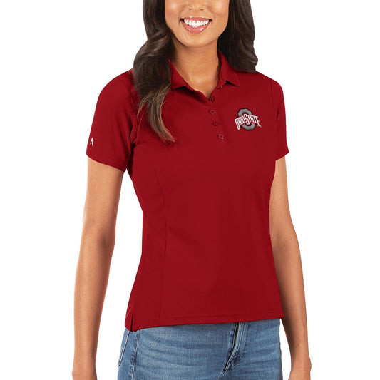 Women's Antigua Scarlet Ohio State Buckeyes Legacy Pique Polo