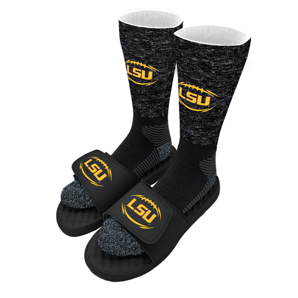 Youth ISlide Black LSU Tigers Football Sock & Slide Bundle