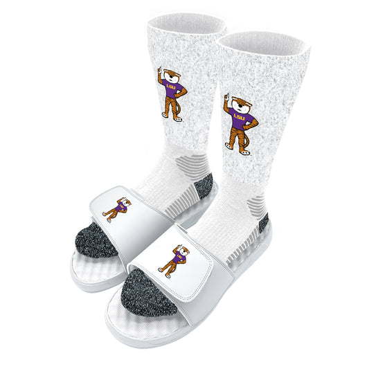 Youth ISlide White LSU Tigers Mascot Sock & Slide Bundle