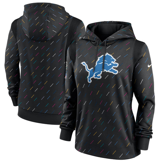 Women's Nike Anthracite Detroit Lions NFL Crucial Catch Therma Pullover Hoodie