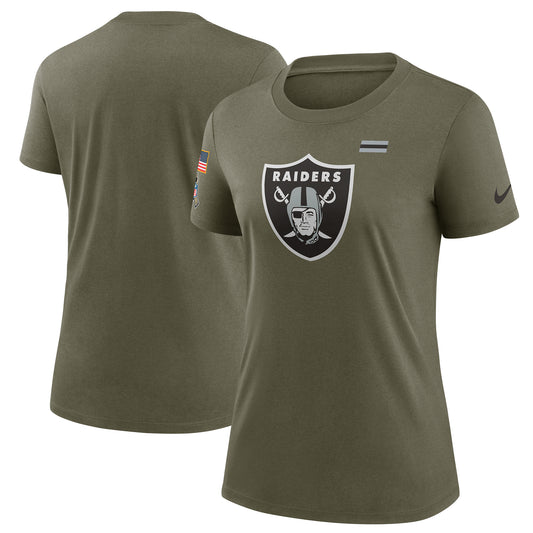 Women's Nike Olive Las Vegas Raiders 2021 Salute To Service T-Shirt