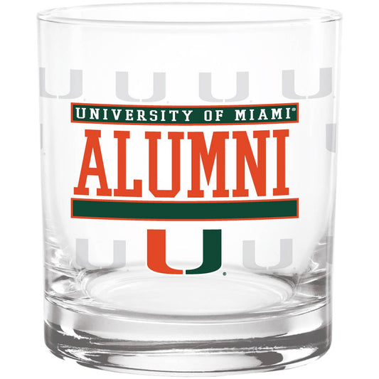 Miami Hurricanes 14oz. Repeat Alumni Rocks Glass