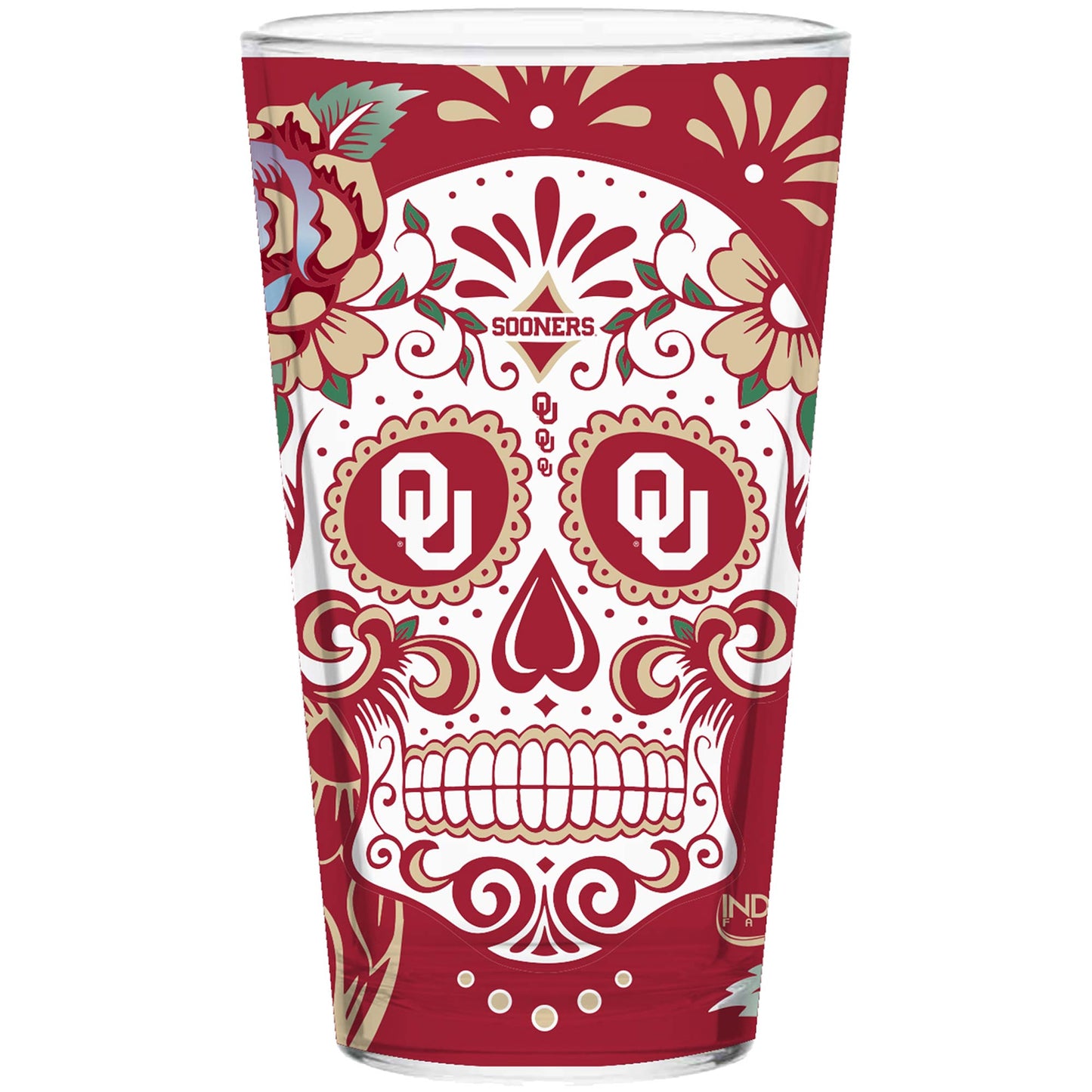 Oklahoma Sooners 16oz. Dia de los Muertos Pint Glass