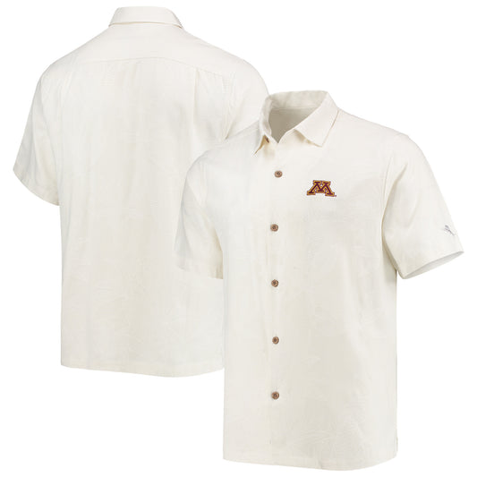 Men's Tommy Bahama White Minnesota Golden Gophers Al Fresco Tropics Jacquard Button-Up Shirt