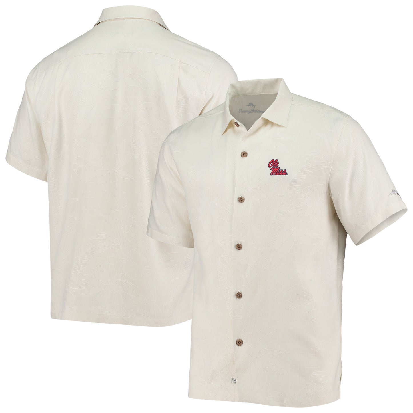 Men's Tommy Bahama White Ole Miss Rebels Al Fresco Tropics Jacquard Button-Up Shirt