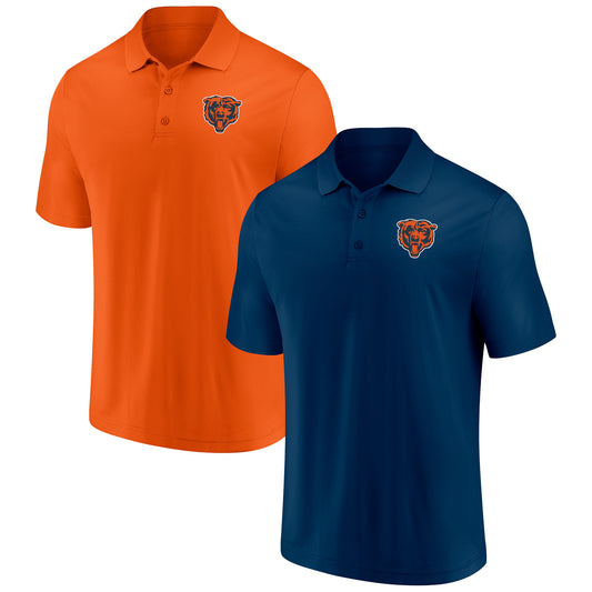 Men's Fanatics Navy/Orange Chicago Bears Home and Away 2-Pack Polo Set