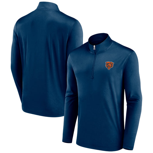 Men's Fanatics Navy Chicago Bears Underdog Quarter-Zip Jacket