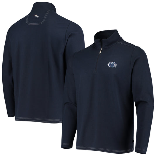 Men's Tommy Bahama Navy Penn State Nittany Lions Emfielder 2.0 IslandZone Quarter-Zip Jacket