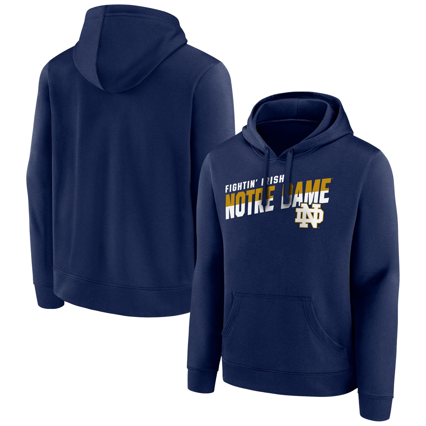 Men's Fanatics Navy Notre Dame Fighting Irish Quick Slant Pullover Hoodie