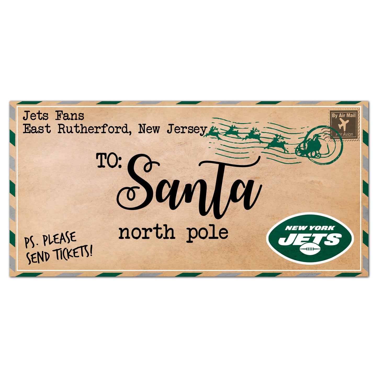 New York Jets 6'' x 12'' Letter to Santa Sign