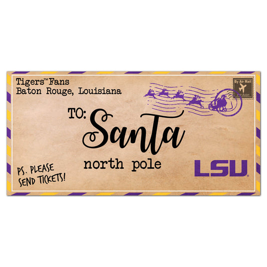 LSU Tigers 6'' x 12'' Letter to Santa Sign