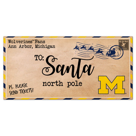 Michigan Wolverines 6'' x 12'' Letter to Santa Sign