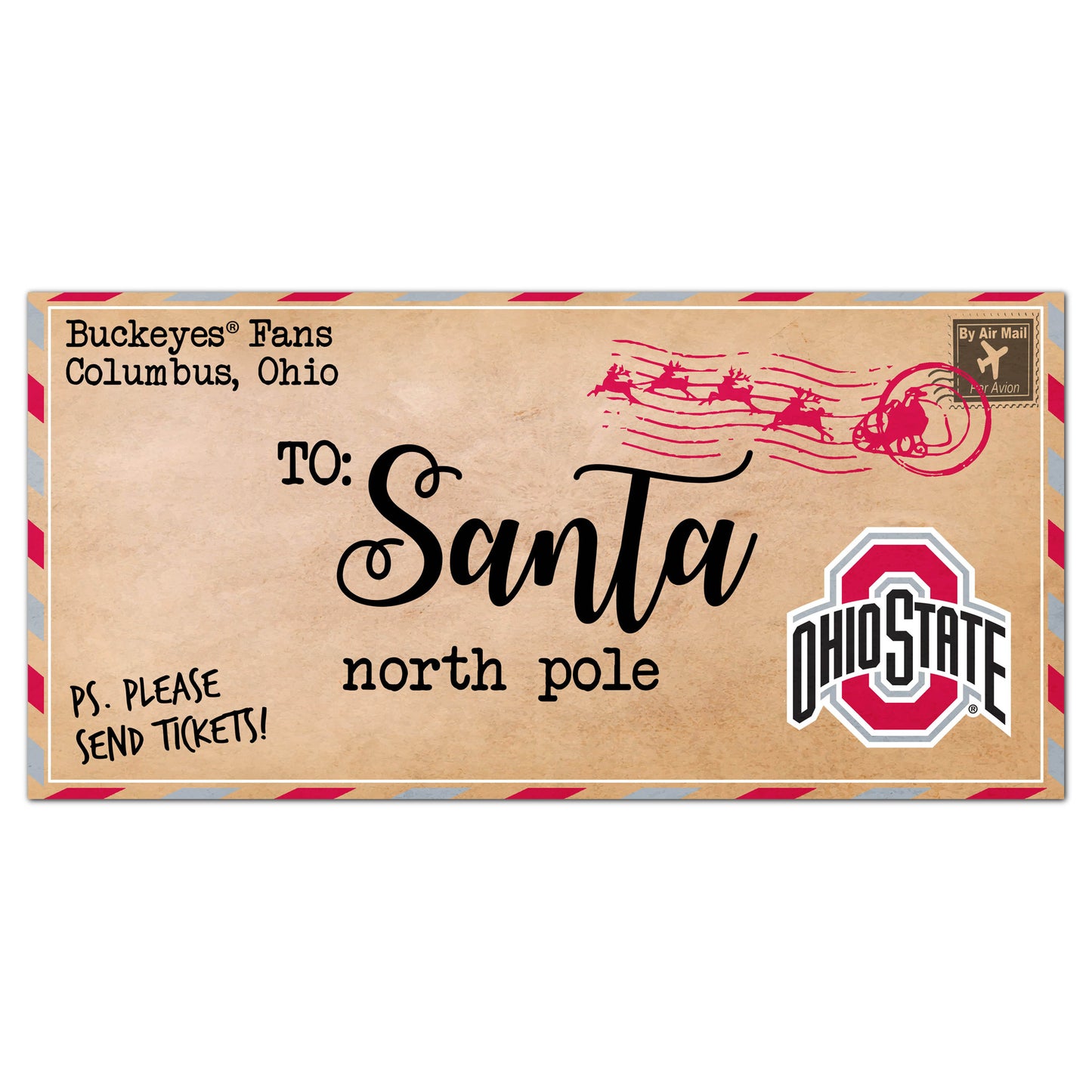 Ohio State Buckeyes 6'' x 12'' Letter to Santa Sign