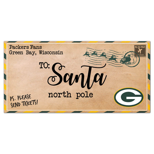 Green Bay Packers 6'' x 12'' Letter to Santa Sign