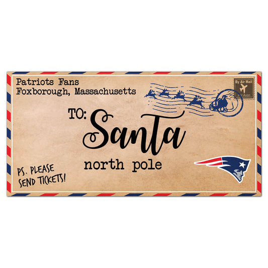 New England Patriots 6'' x 12'' Letter to Santa Sign