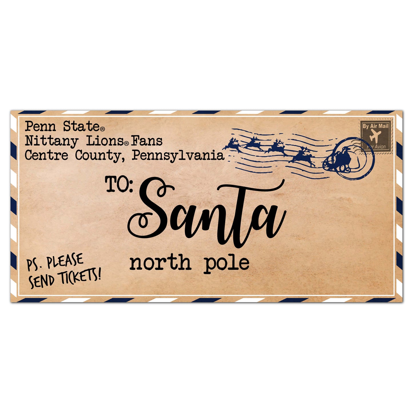 Penn State Nittany Lions 6'' x 12'' Letter to Santa Sign