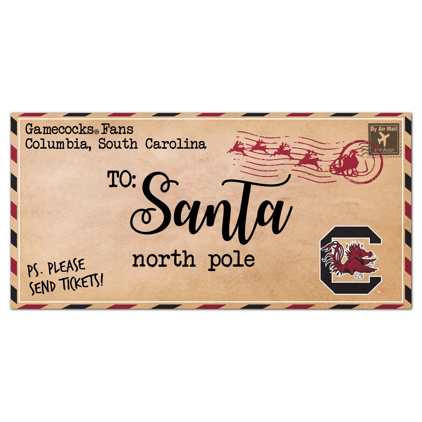 South Carolina Gamecocks 6'' x 12'' Letter to Santa Sign