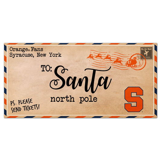 Syracuse Orange 6'' x 12'' Letter to Santa Sign