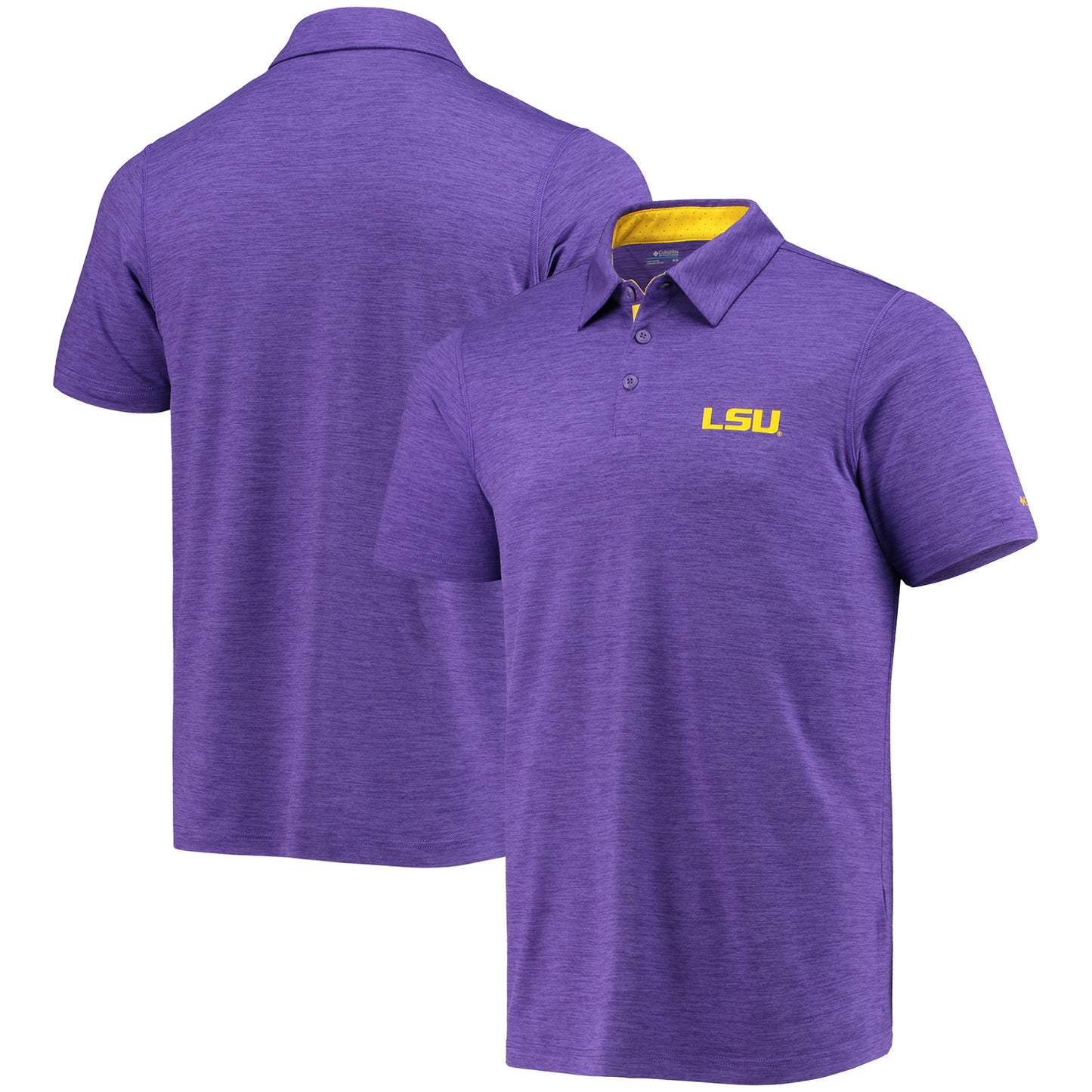 Men's Columbia Purple LSU Tigers Tech Trail Omni-Shade Polo