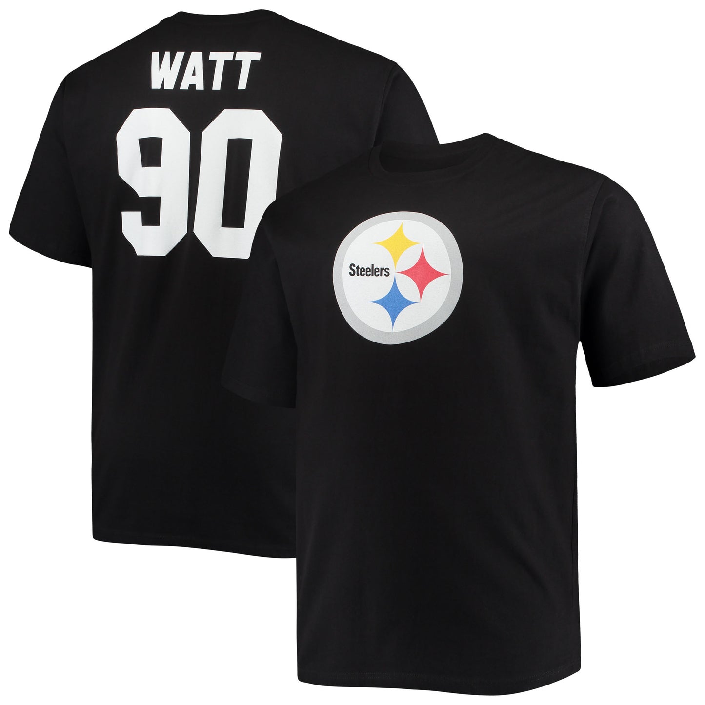 Men's Fanatics T.J. Watt Black Pittsburgh Steelers Big & Tall Player Name & Number T-Shirt