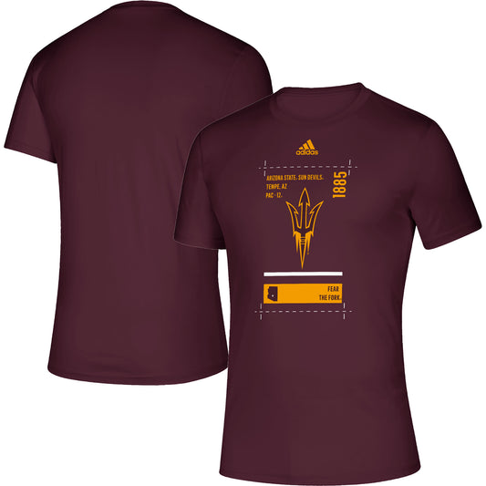 Men's adidas Maroon Arizona State Sun Devils Hall Pass Creator AEROREADY T-Shirt