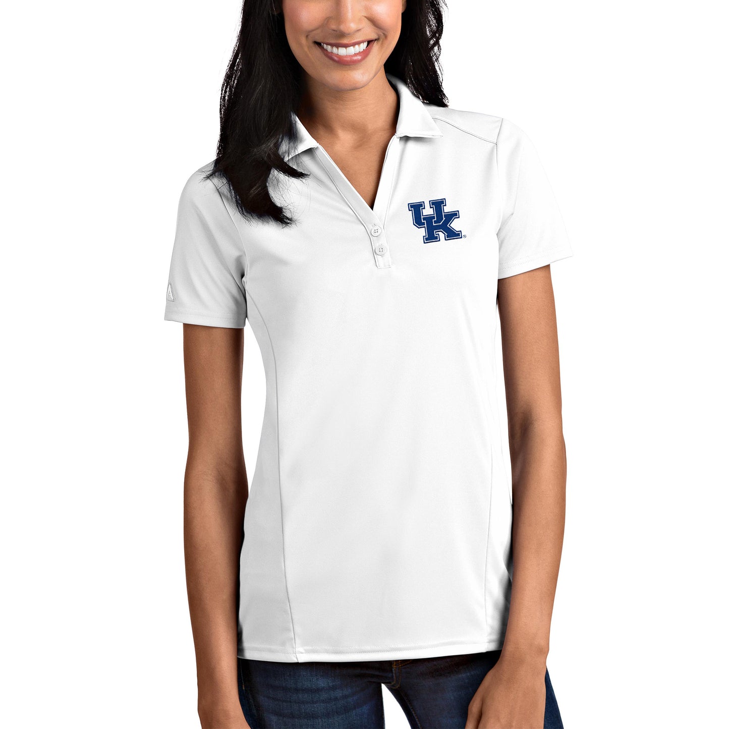 Women's Antigua White Kentucky Wildcats Tribute Polo