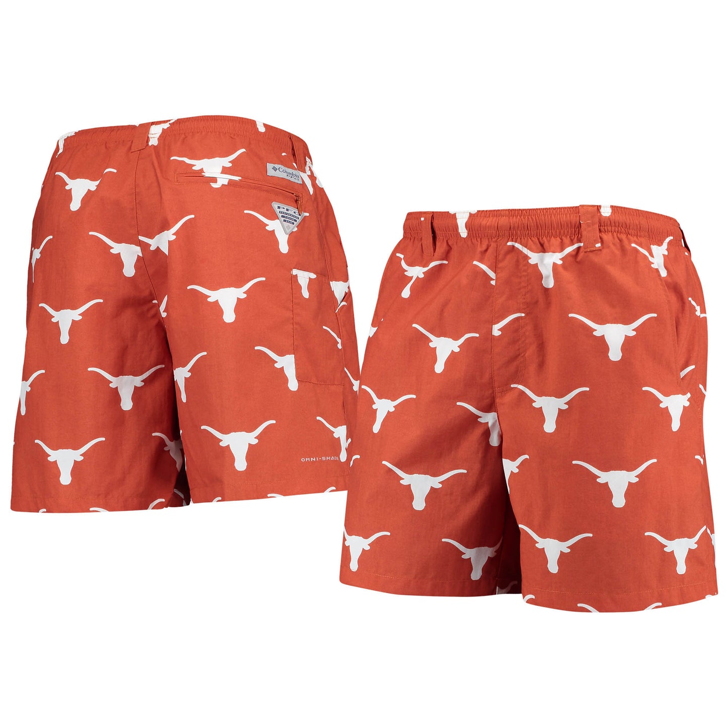 Men's Columbia Texas Orange Texas Longhorns PFG Backcast II Omni-Shade Hybrid Shorts