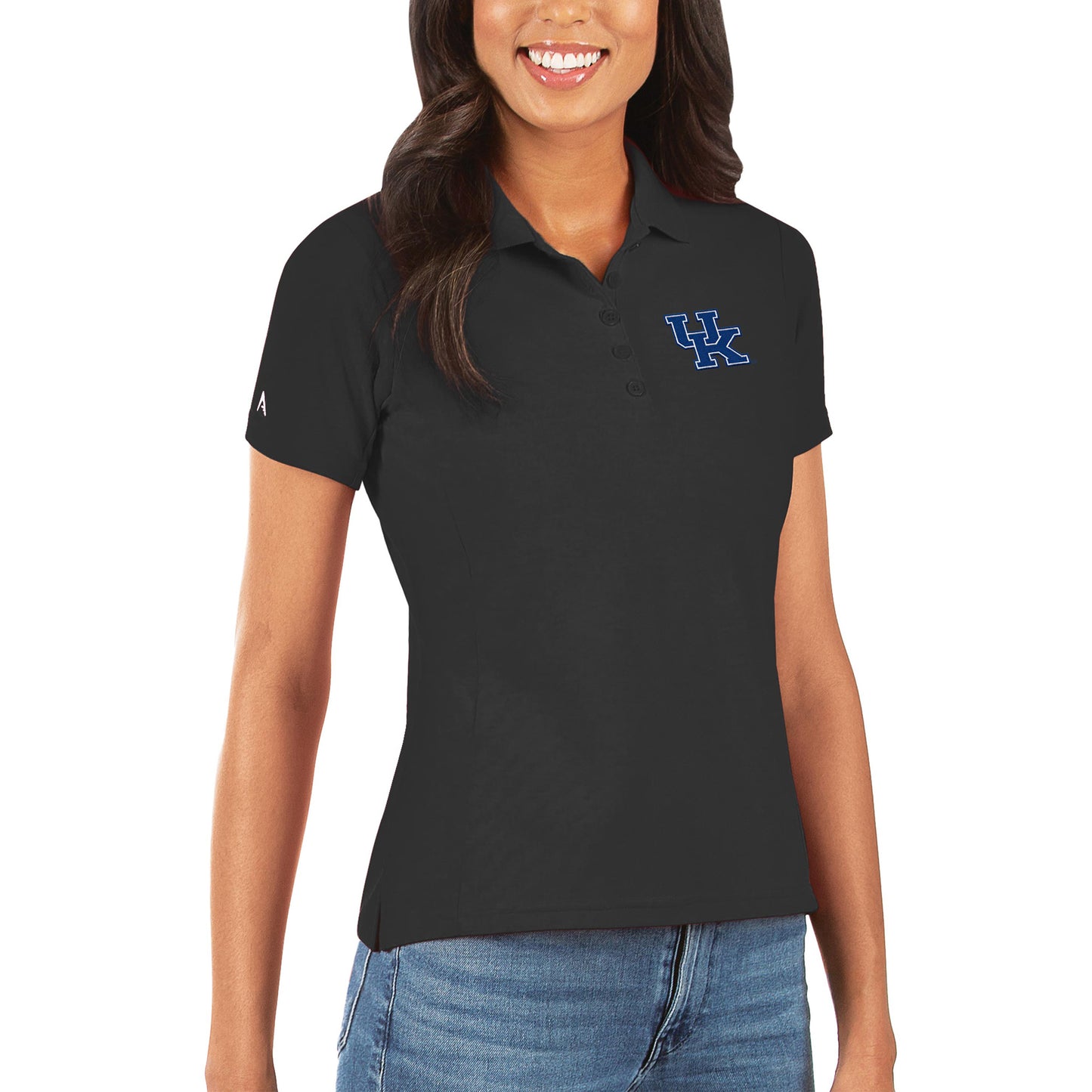 Women's Antigua Black Kentucky Wildcats Legacy Pique Polo