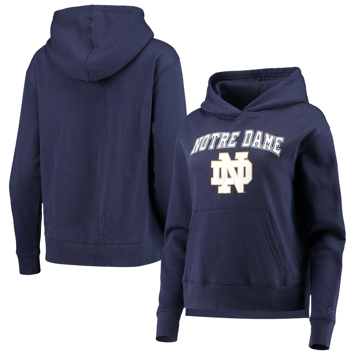 Women's Under Armour Navy Notre Dame Fighting Irish All Day Team Fleece Pullover Hoodie