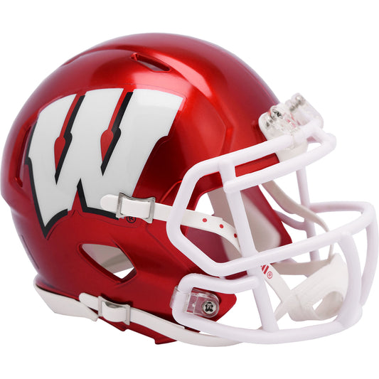 Wisconsin Badgers Riddell FLASH Alternate Revolution Speed Mini Football Helmet