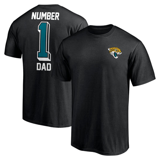 Men's Fanatics Black Jacksonville Jaguars #1 Dad T-Shirt