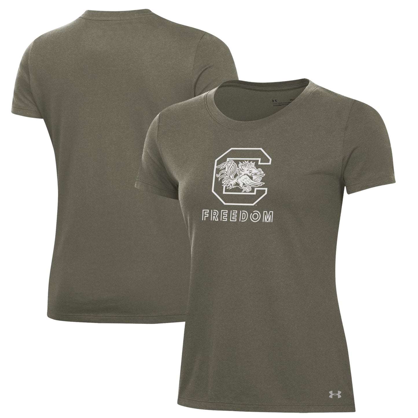 Women's Under Armour Olive South Carolina Gamecocks Freedom Performance T-Shirt