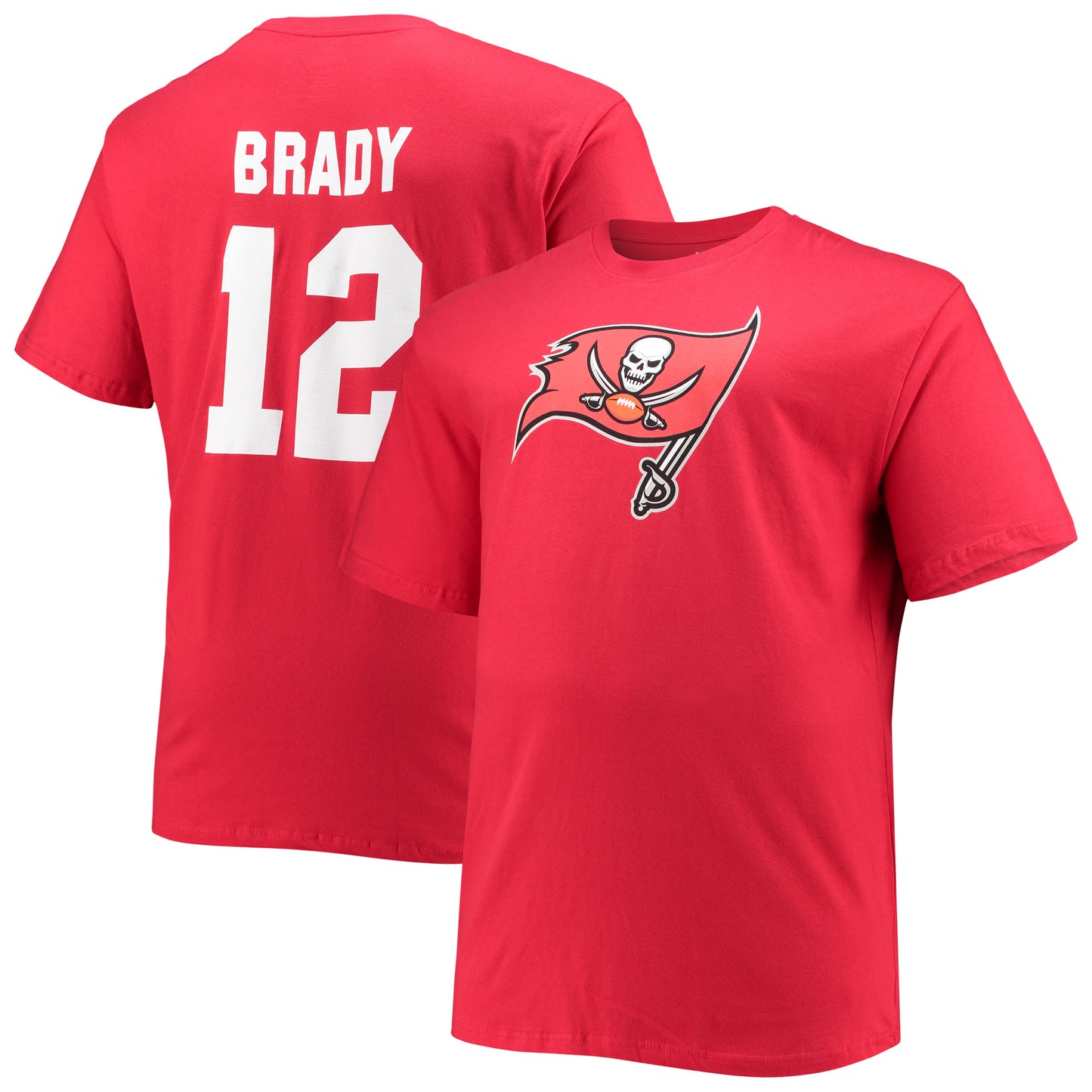 Men's Fanatics Tom Brady Red Tampa Bay Buccaneers Big & Tall Player Name & Number T-Shirt