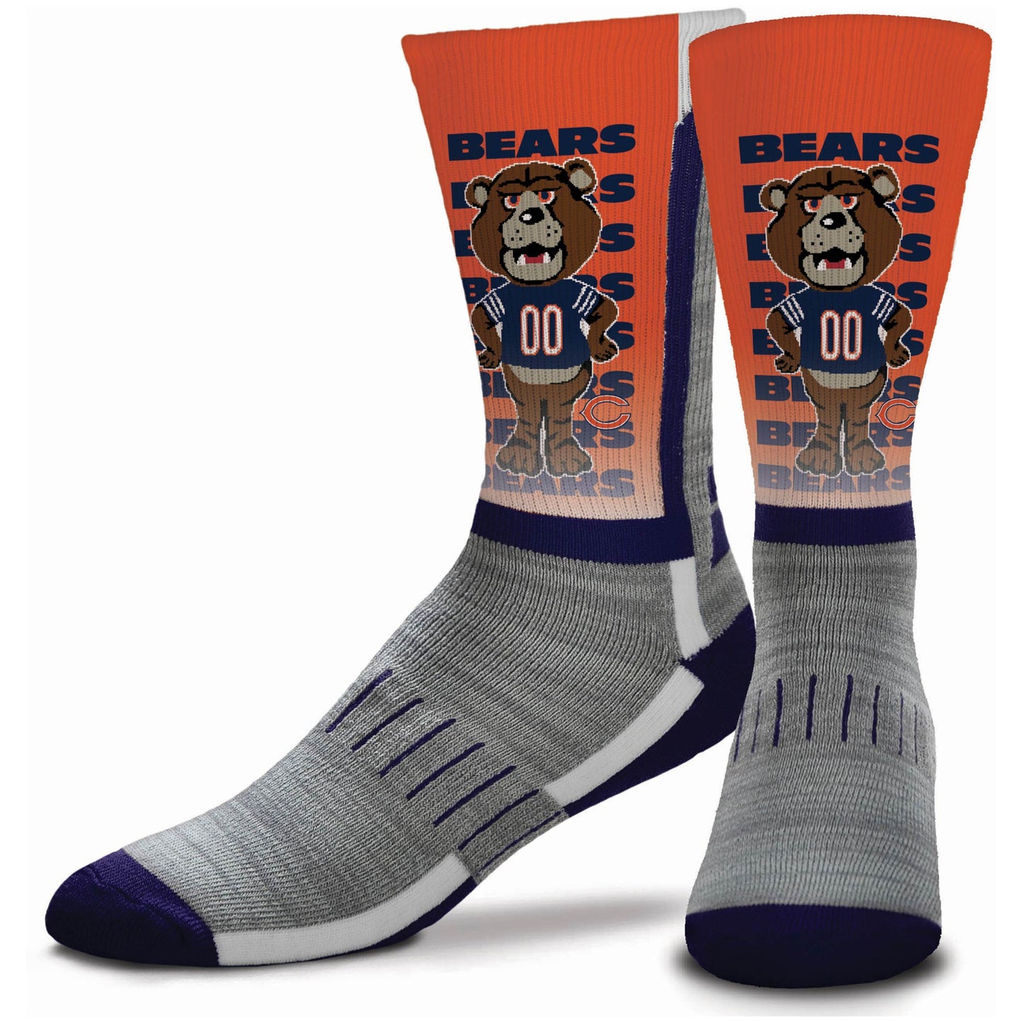 Youth For Bare Feet Chicago Bears Mascot V-Curve Crew Socks