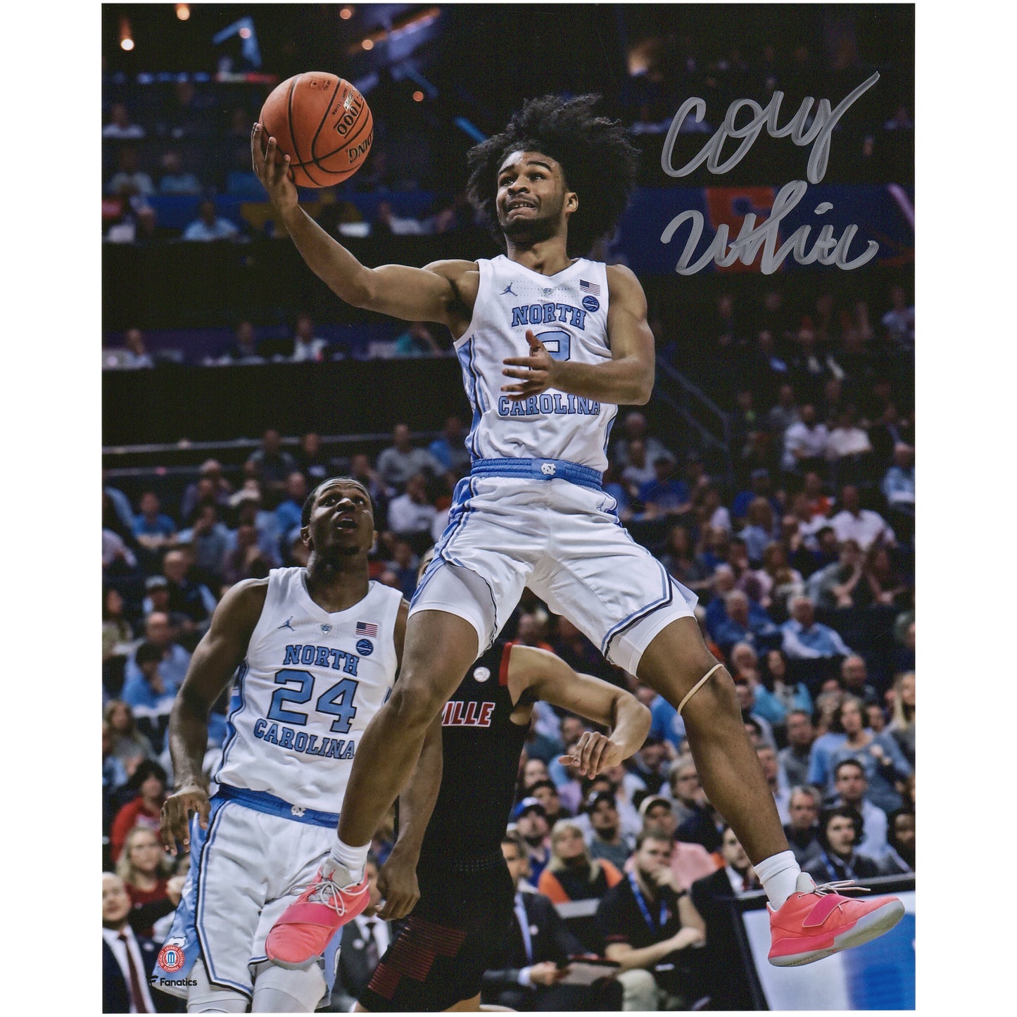 Coby White North Carolina Tar Heels Autographed 8" x 10" Finger Roll Photograph