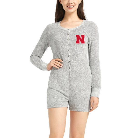 Women's Concepts Sport Gray Nebraska Huskers Venture Sweater Romper