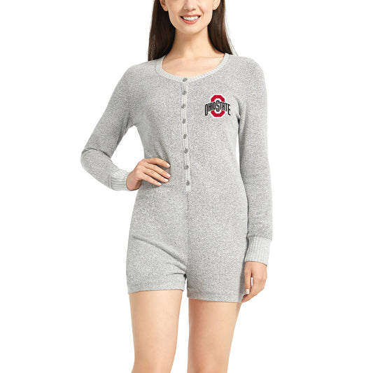 Women's Concepts Sport Gray Ohio State Buckeyes Venture Sweater Romper