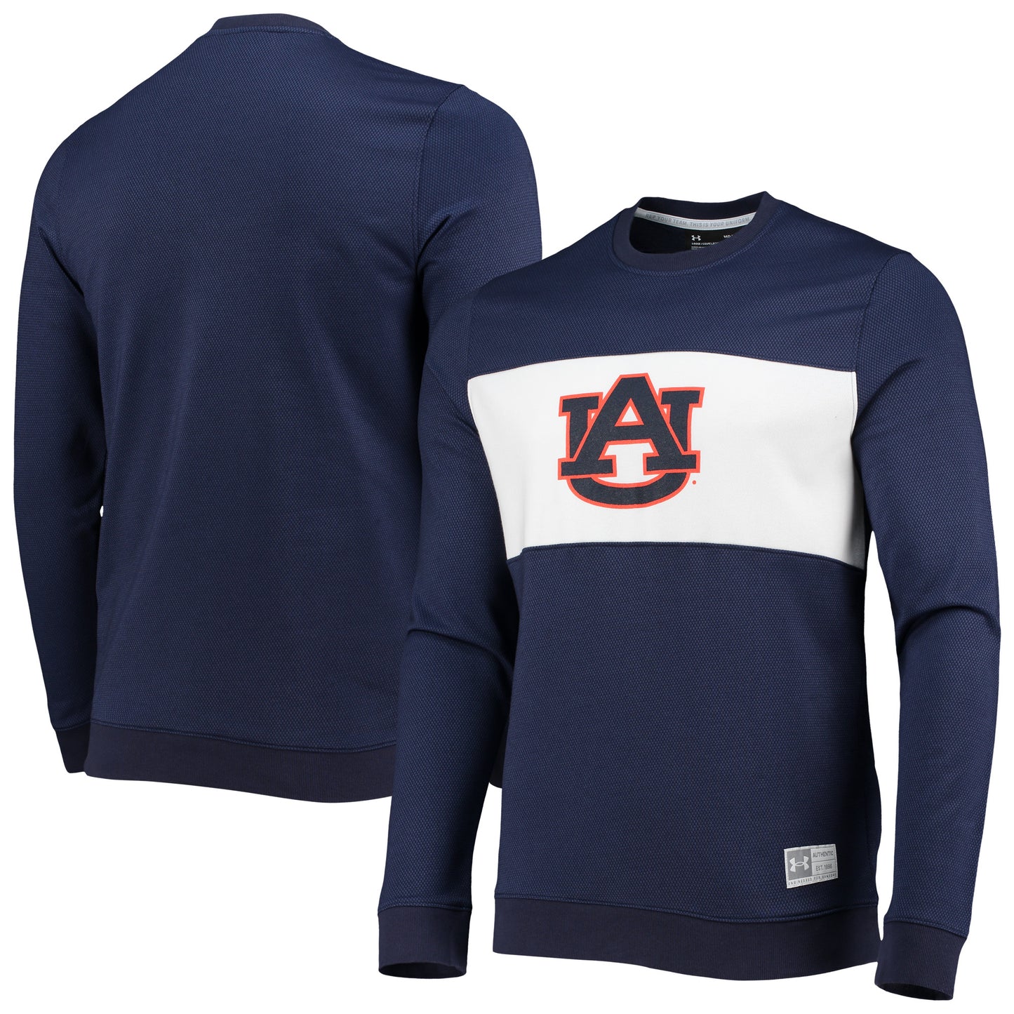 Men's Under Armour Navy Auburn Tigers Game Day All Day Pullover Sweatshirt