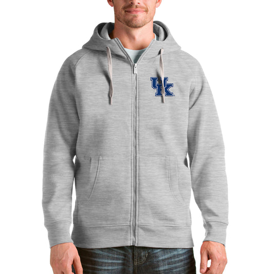 Men's Antigua Heathered Gray Kentucky Wildcats Victory Full-Zip Jacket