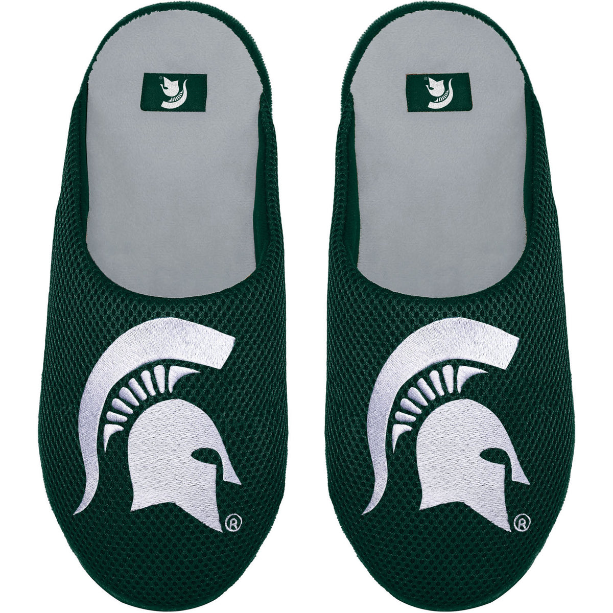 Youth FOCO Michigan State Spartans Big Logo Colorblock Mesh Slippers