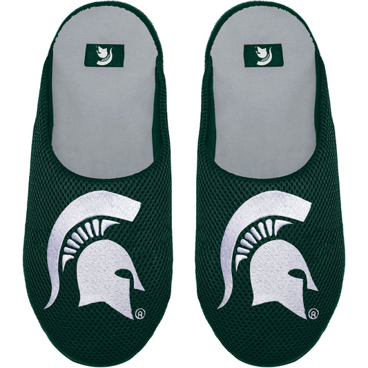 Youth FOCO Michigan State Spartans Big Logo Colorblock Mesh Slippers