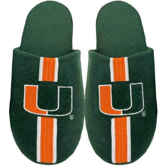 Youth FOCO Miami Hurricanes Team Stripe Slippers