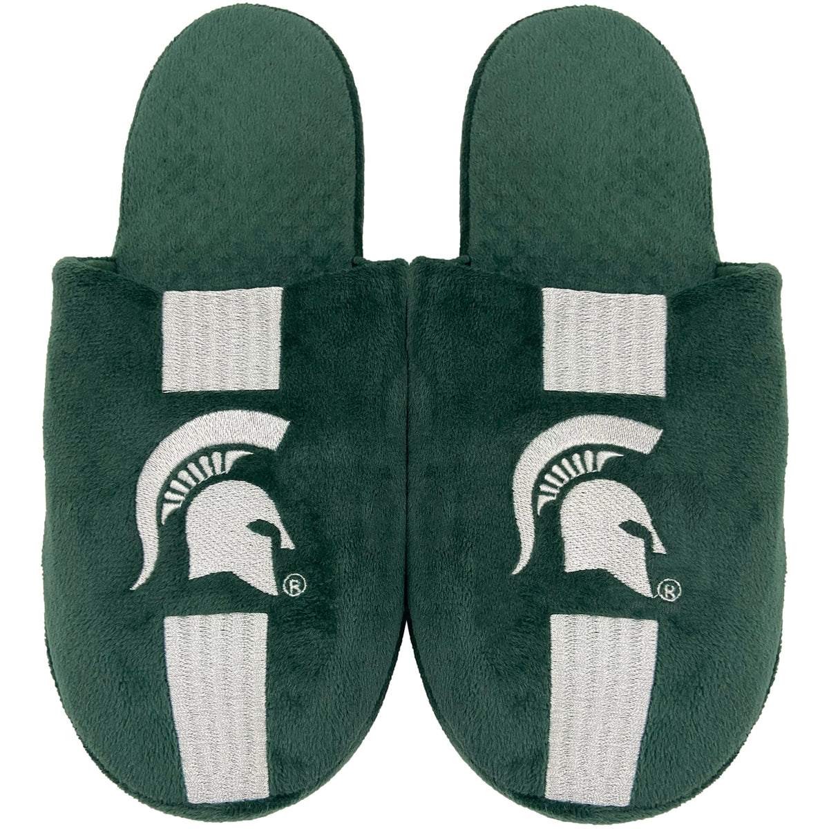 Youth FOCO Michigan State Spartans Team Stripe Slippers