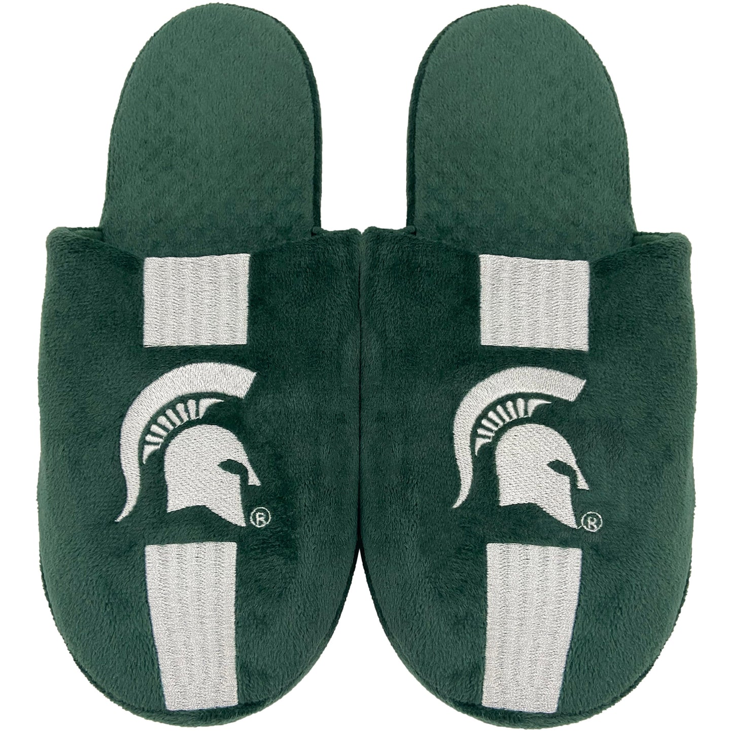 Youth FOCO Michigan State Spartans Team Stripe Slippers