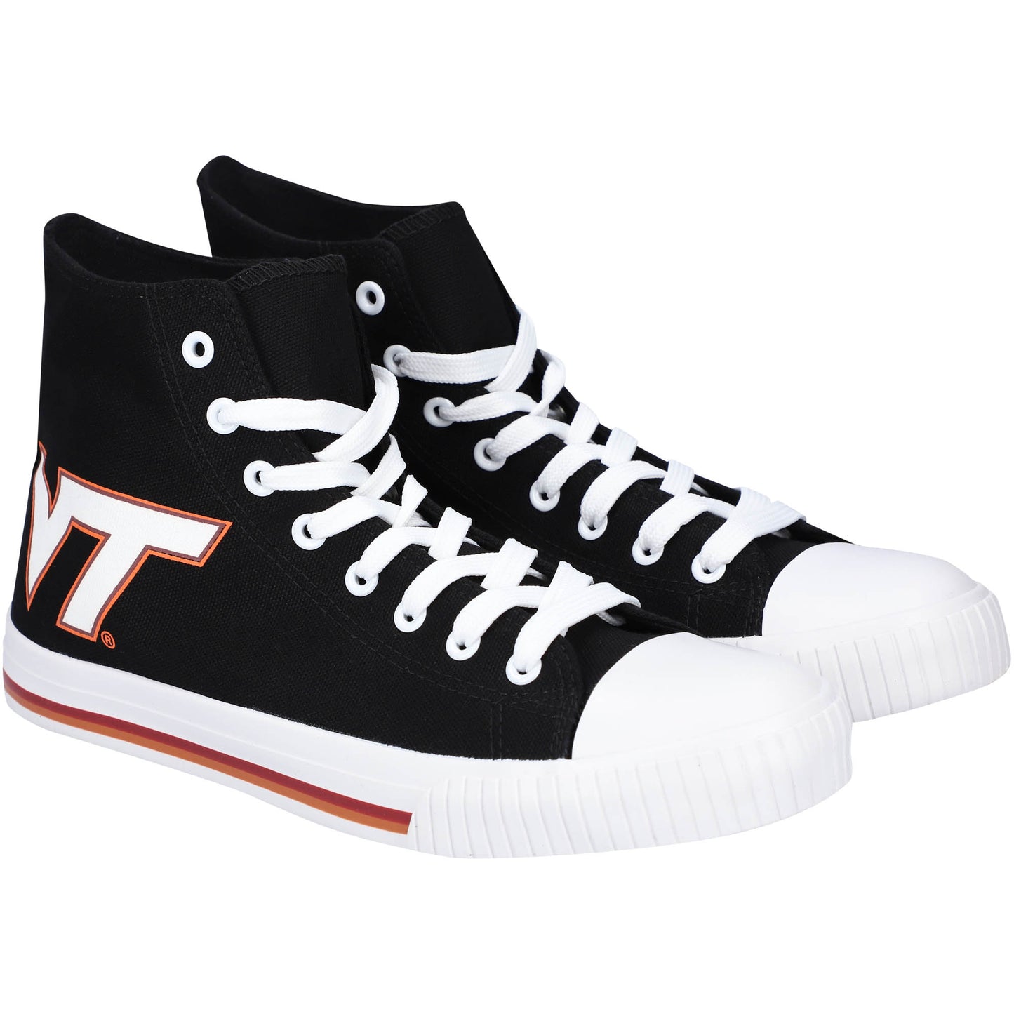 Men's FOCO Virginia Tech Hokies Big Logo High Top Canvas Shoes