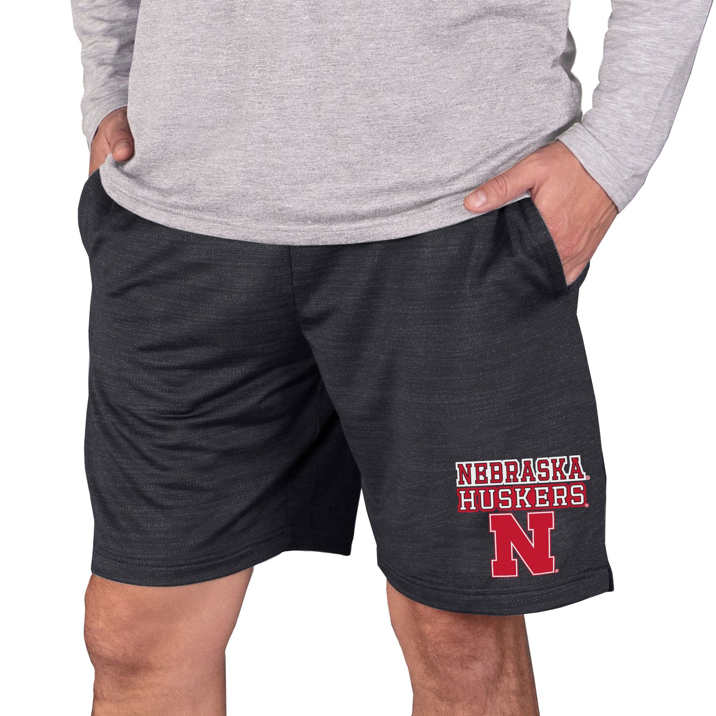 Men's Concepts Sport Charcoal Nebraska Huskers Bullseye Knit Jam Shorts