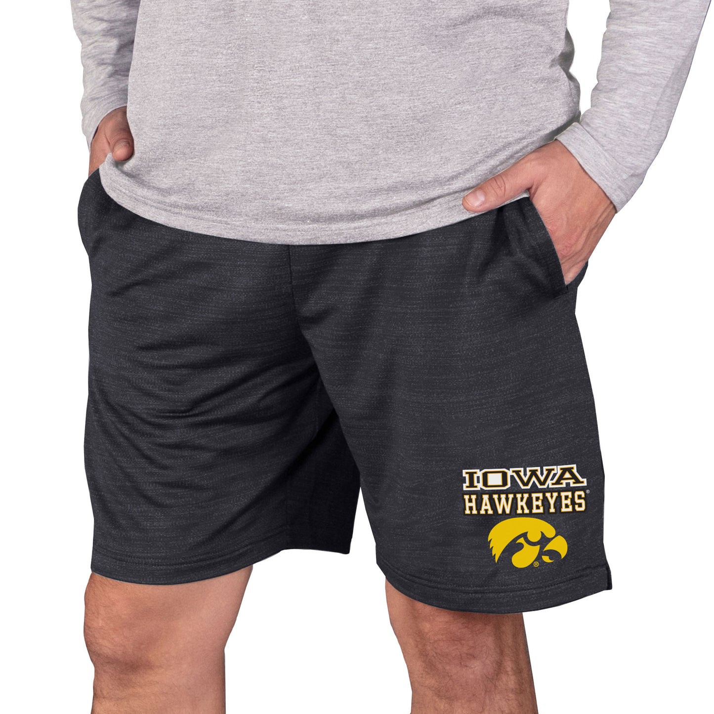 Men's Concepts Sport Charcoal Iowa Hawkeyes Bullseye Knit Jam Shorts