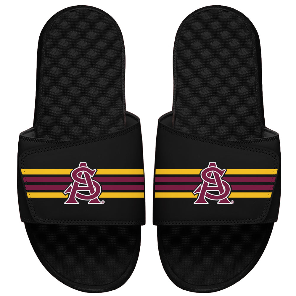 Men's ISlide Black Arizona State Sun Devils Varsity Stripes Slide Sandals