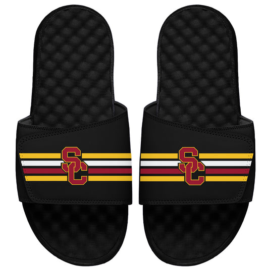 Men's ISlide Black USC Trojans Varsity Stripes Slide Sandals